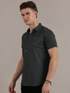 Grey Fine Textured Seamless Shirt