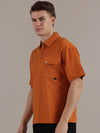Orange Fine Textured Polo Tshirt