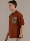 Rust Textured Polo Tshirt