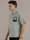 Mint Green Drop Shoulder Polo Tshirt