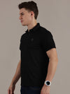 Black Embossed Collar Polo Tshirt