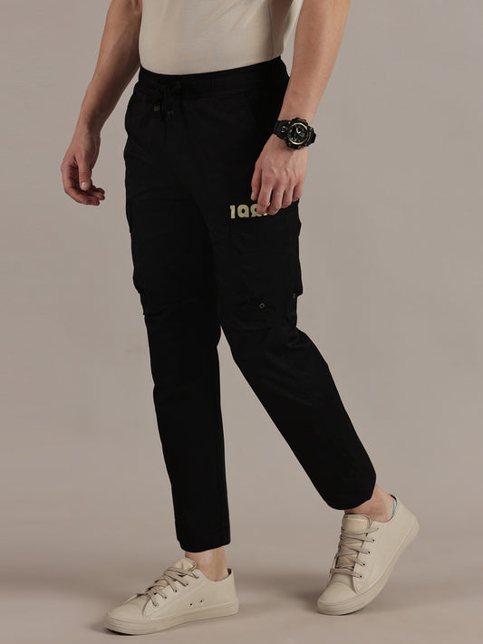 Relaxed Fit Black Cargo