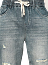 Blue Distressed Straight Fit Jeans