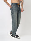 Blue Washed Straight Fit Jeans