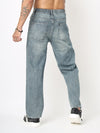 Blue Washed Straight Fit Jeans