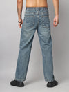Blue Washed Straight Fit Jeans