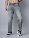 Blue Distressed Straight Fit Jeans