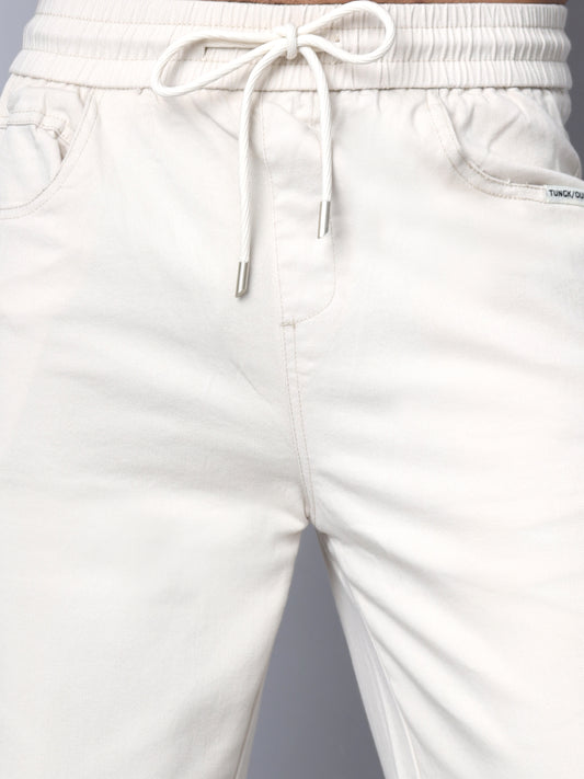 Beige Straight Fit Jeans