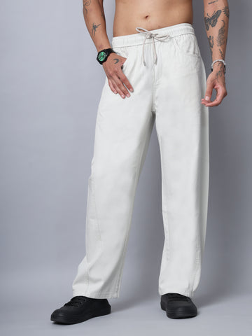 Beige Baggy Fit Jeans