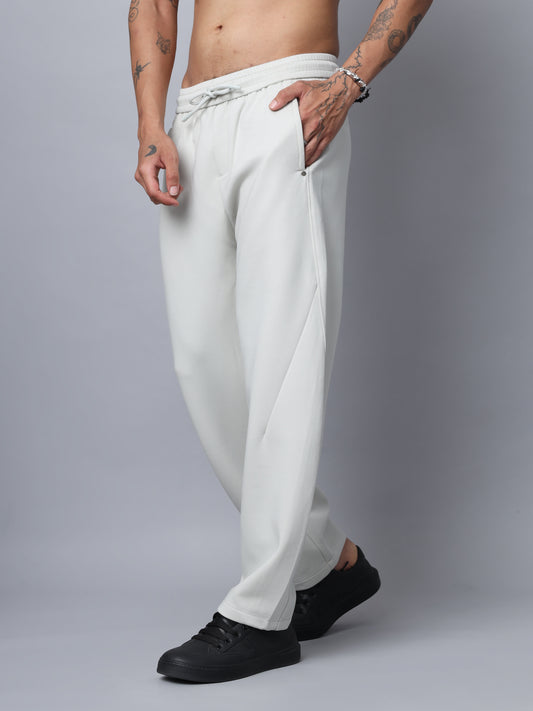 Beige Straight Fit Trousers