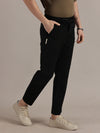 Straight Fit Summer Black Trousers