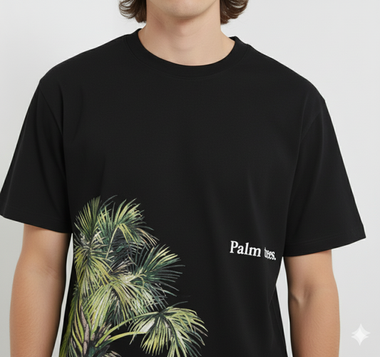 Black Palm Tree Oversized Tshirt