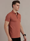 Pink Textured Polo Tshirt