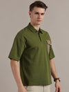 Green Textured Polo Tshirt