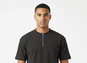 Black Zipper Oversized Tshirt
