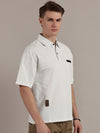 Snow White Self Textured Polo Tshirt