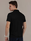 Black Embossed Collar Polo Tshirt