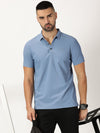 Ribbed Polo T-Shirt Blue