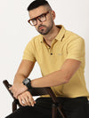 Ribbed Polo T-Shirt Burnt Yellow