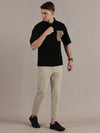 Black Textured Polo Tshirt