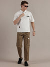 Snow White Self Textured Polo Tshirt