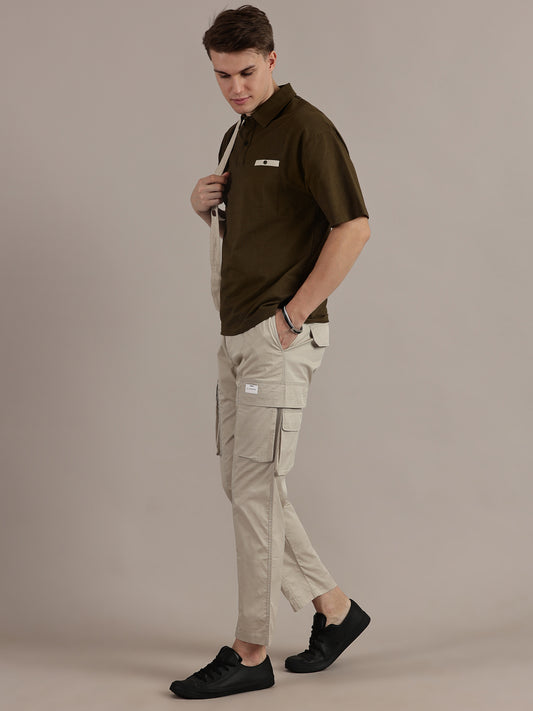 Regular Fit Beige Trousers