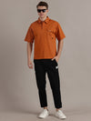Orange Fine Textured Polo Tshirt