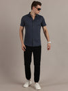 Blue Fine Textured Seamless Shirt
