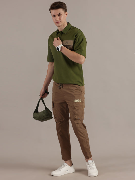 Relaxed Fit Brown Cargo