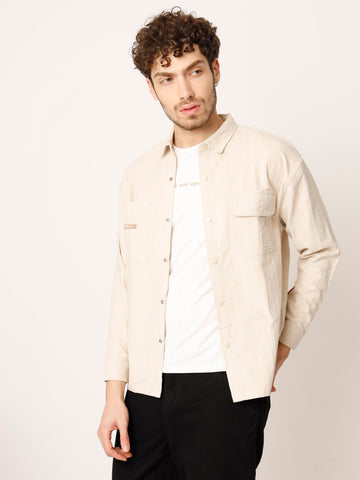 Beige Cordruoy Shacket