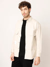 Beige Over Shirt Shacket