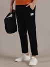 Relaxed Fit Black Trousers