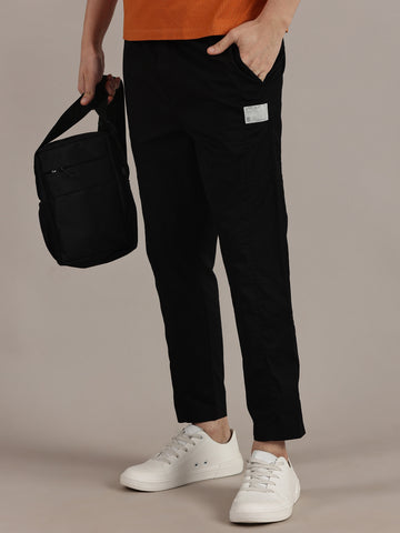 Relaxed Fit Black Trousers