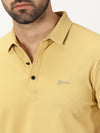 Ribbed Polo T-Shirt Burnt Yellow