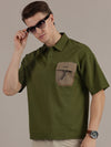 Green Textured Polo Tshirt