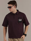 Wine Drop Shoulder Polo Tshirt