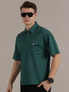 Green Fine Textured Polo Tshirt