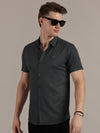 Grey Fine Textured Seamless Shirt