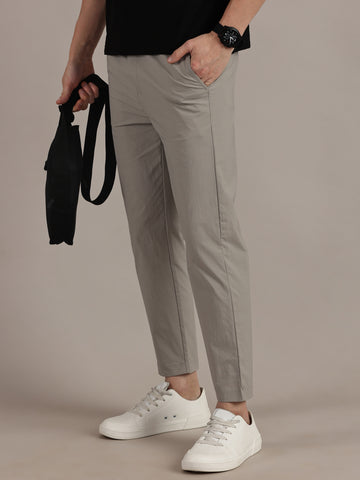 Straight Fit Summer Grey Trousers