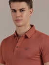 Pink Textured Polo Tshirt