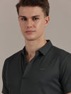 Grey Fine Textured Seamless Shirt