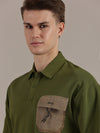 Green Textured Polo Tshirt