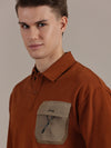 Rust Textured Polo Tshirt