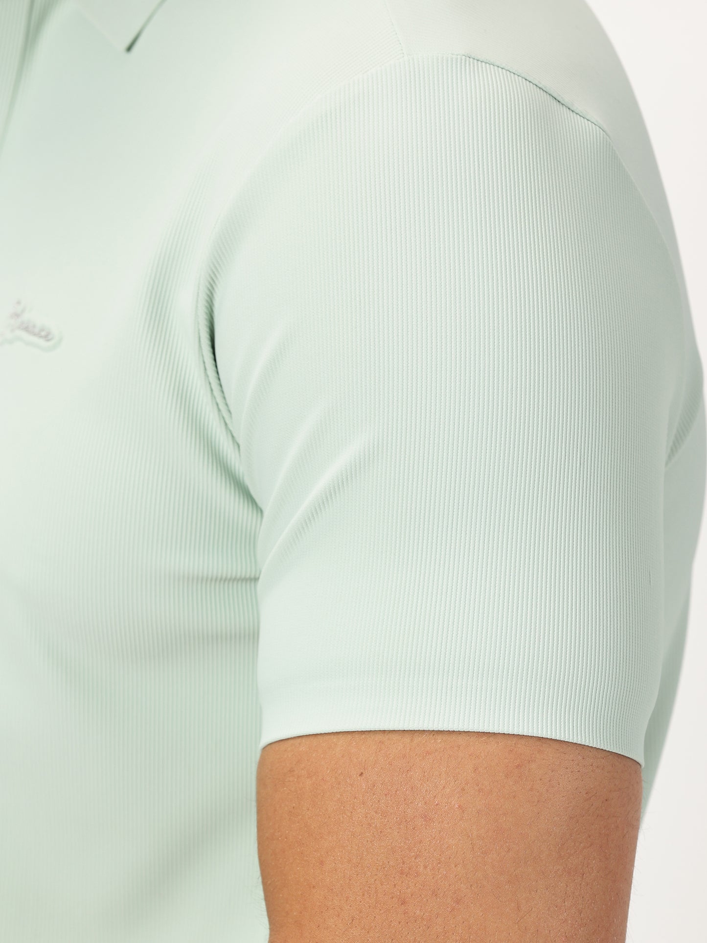 Ribbed Polo T-Shirt Pale Green