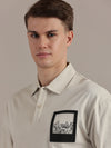 Beige Drop Shoulder Polo Tshirt