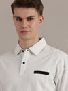 Snow White Self Textured Polo Tshirt