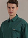Green Fine Textured Polo Tshirt