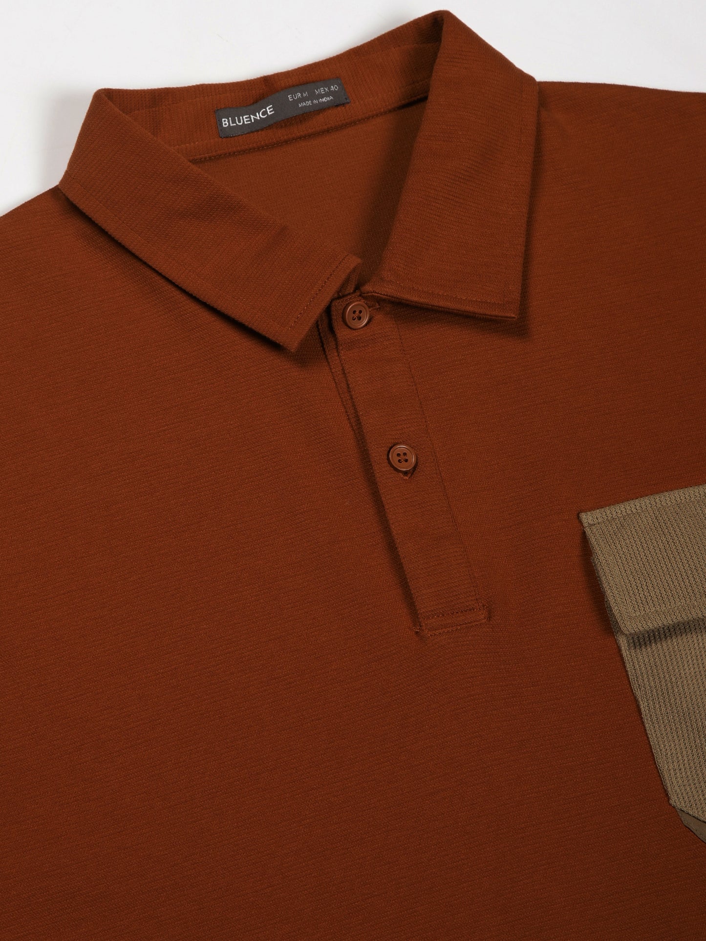 Rust Textured Polo Tshirt