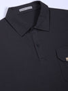 Blue Fine Textured Polo Tshirt