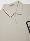 Beige Drop Shoulder Polo Tshirt